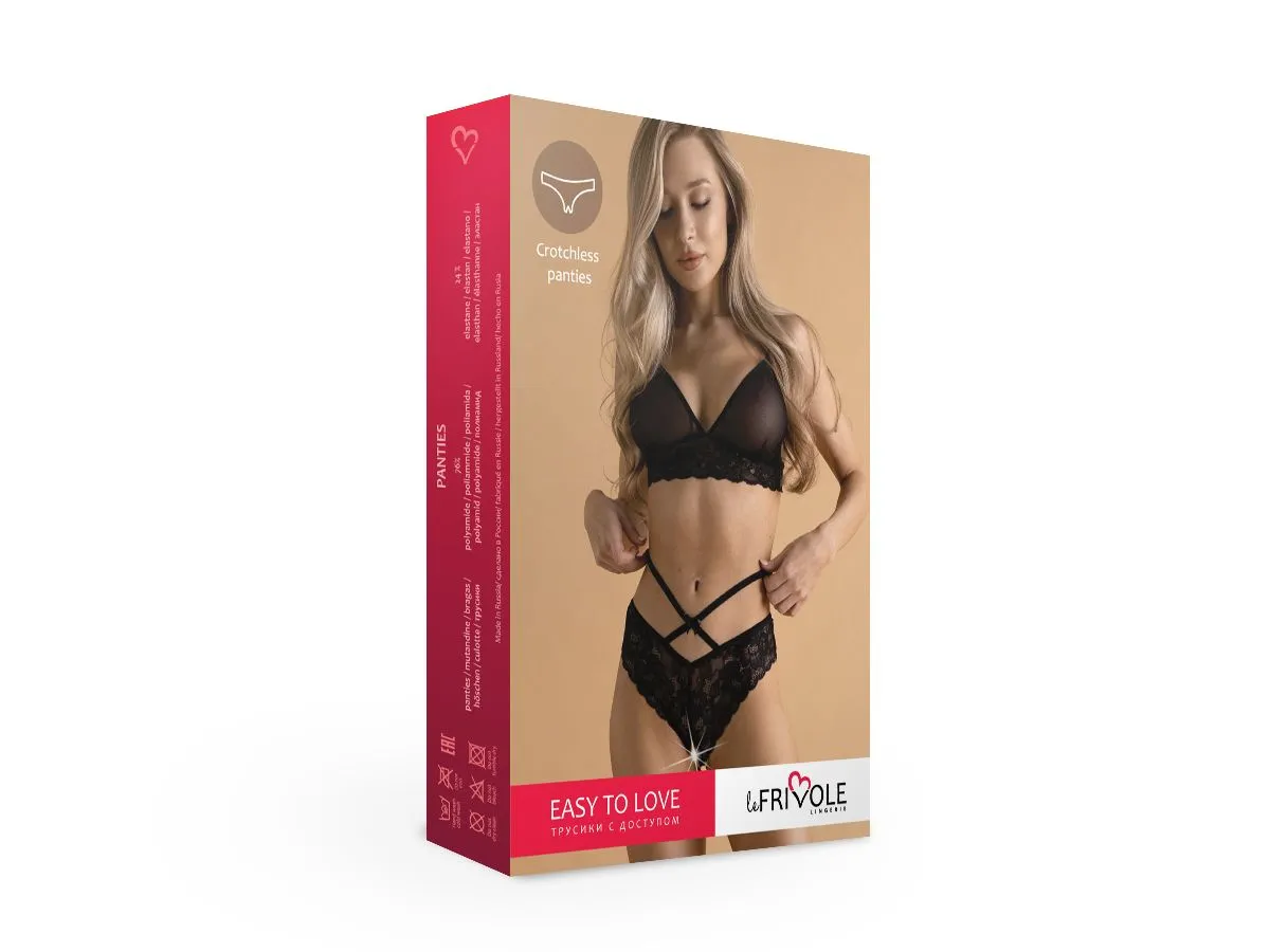 Эротическое романтичные кружевные трусики с доступом и стрепами easy to love в Сочи