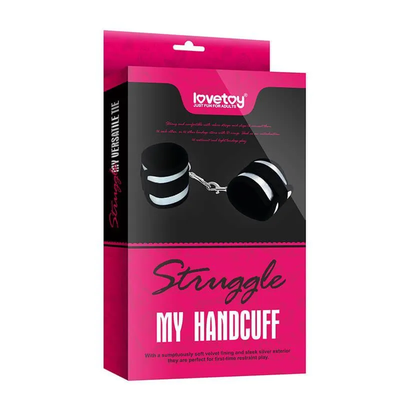 наручники декоративные lovetoy struggle my handcuff, черно-белые в Сочи