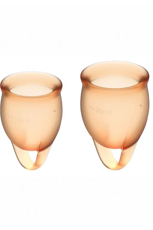 набор менструальных чаш satisfyer feel confident menstrual cup (orange) в Сочи