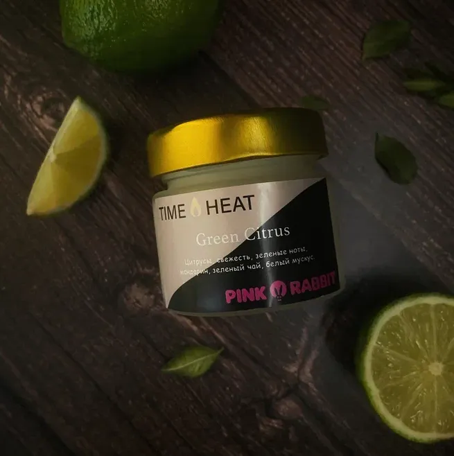 свеча ароматическая time heat "зеленый цитрус" в Сочи
