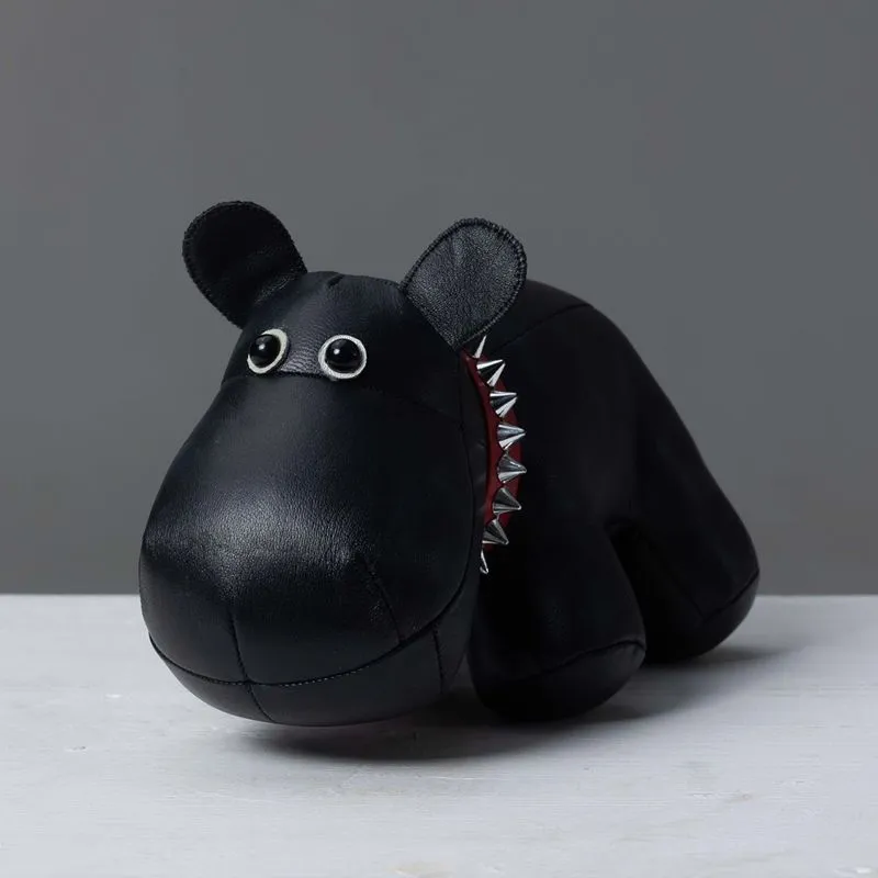 бегемот из натуральной кожи,черный в Сочи