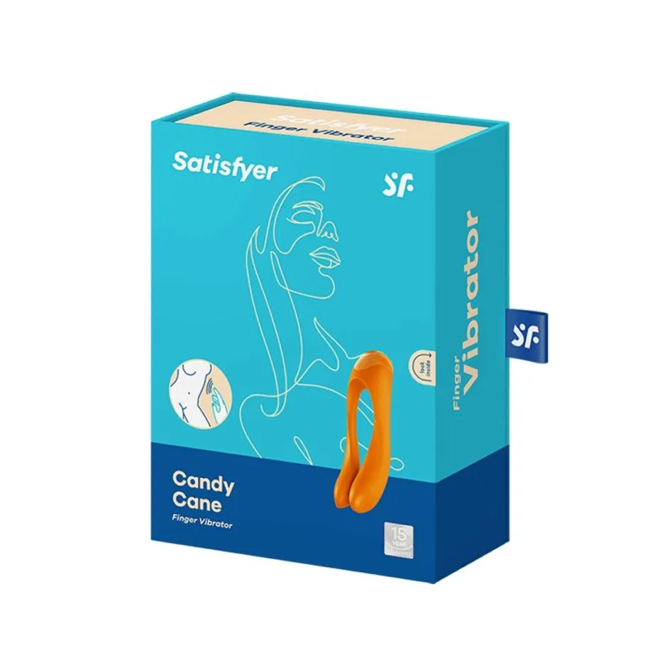 мини-вибратор на палец satisfyer candy cane, оранжевый в Сочи