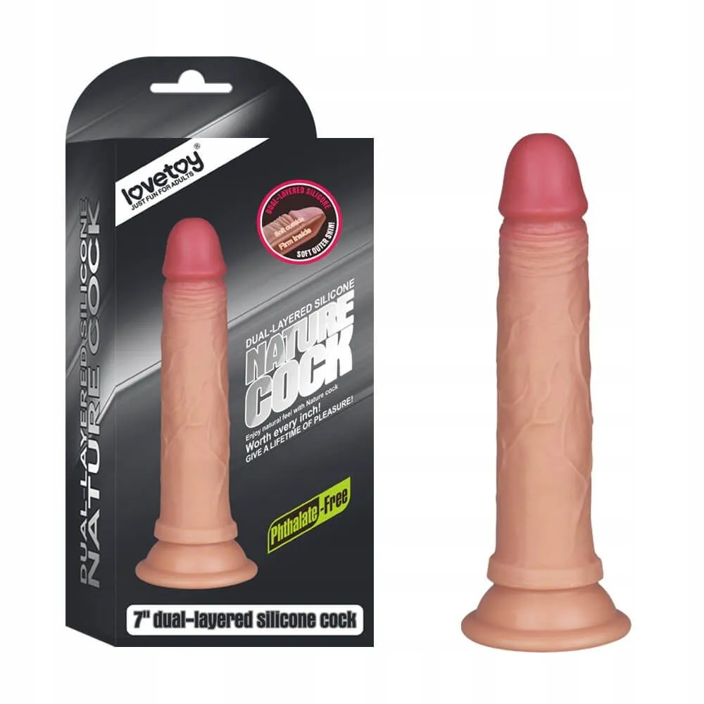фаллоимитатор 7 inch dual layered liquid silicone nature cock, телесный в Сочи