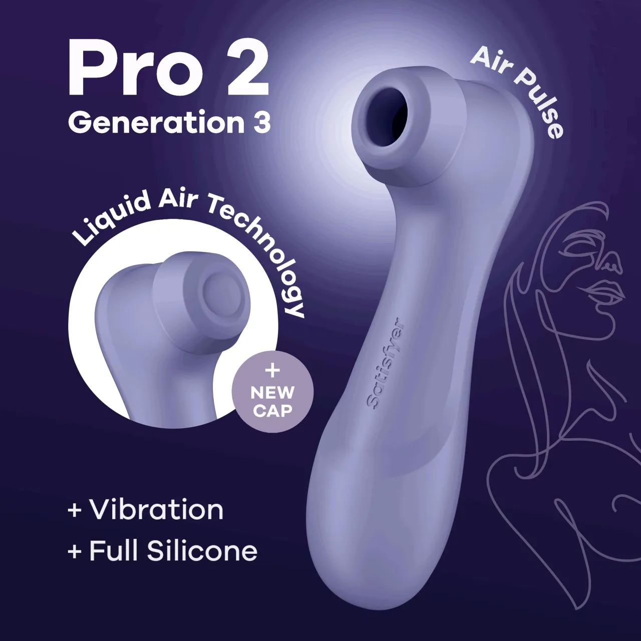 bluetooth/app клиторальный стимулятор pro 2 generation 3 with liquid air (lilac) в Сочи