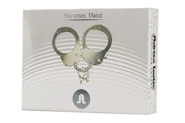 наручники декоративные adrien lastic metallic handcuffs, серебристые в Сочи