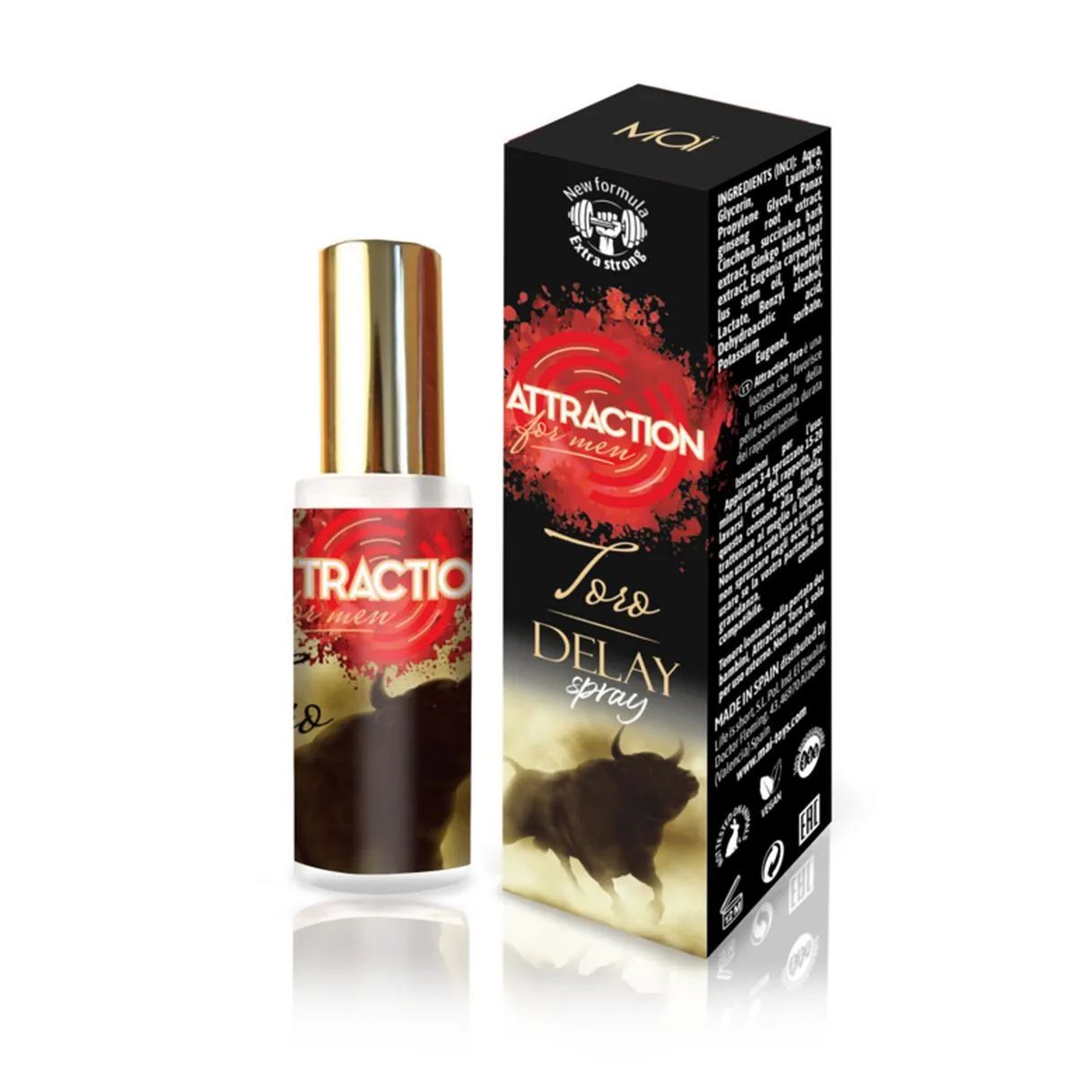 средство для интимной гигиены спрей delay spray for men attraction toro, 30 мл в Сочи
