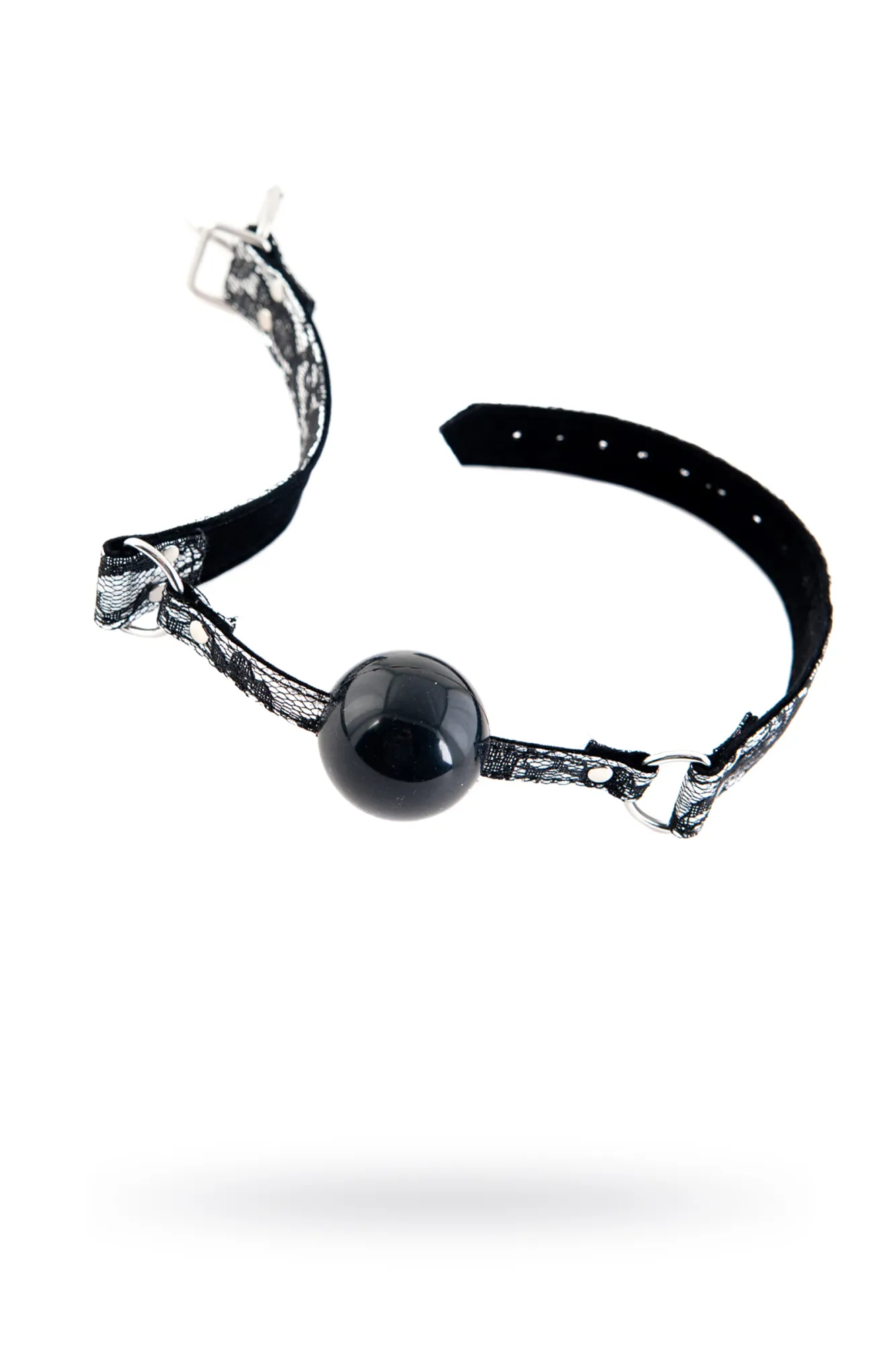 кляп силиконовый toyfa marcus на кружевном ремешке, серебряный, 60 см в Сочи