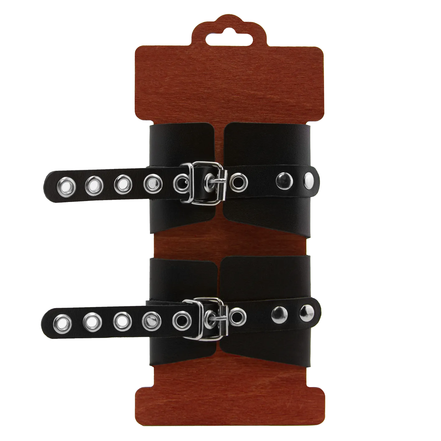 наручники pinkrabbit из черной кожи с красным декором в Сочи