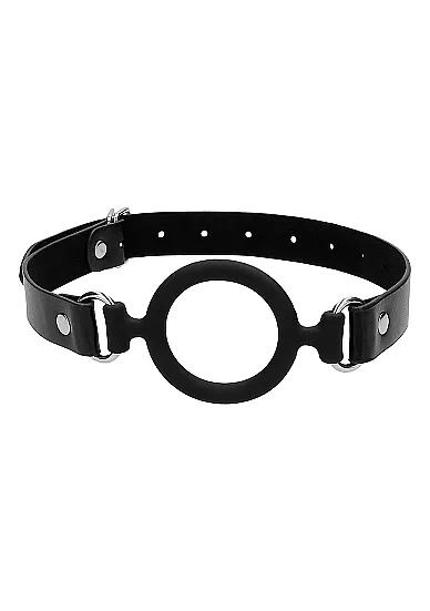 кляп-кольцо с кожанными ремешками  silicone ring gag - with leather straps в Сочи