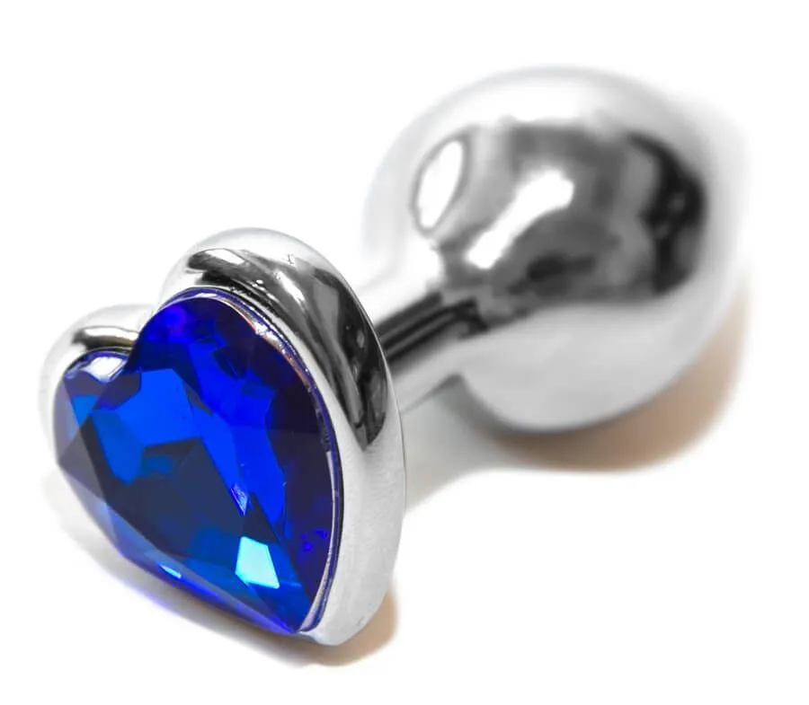 анальная пробка lovetoy rosebud heart, с синим камнем в Сочи