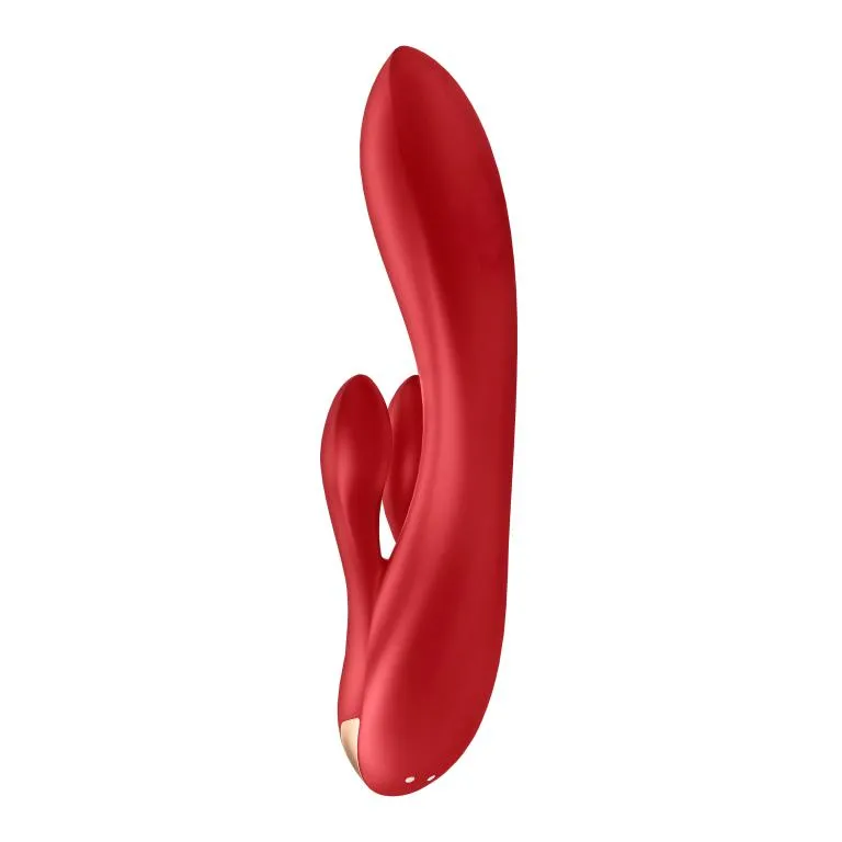 вибратор-кролик satisfyer double flex с двумя клиторальными отростками (красный) в Сочи