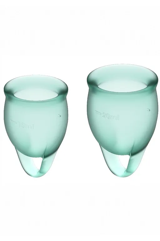 набор менструальных чаш satisfyer feel confident menstrual cup (dark green) в Сочи