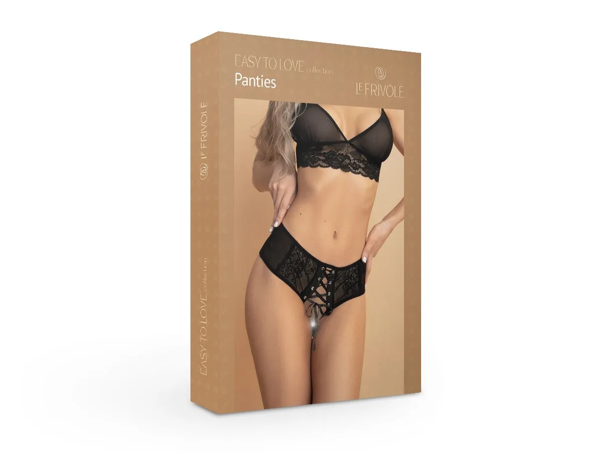 Эротическое искушающие шортики с доступом и декоративной шнуровкой спереди easy to love в Сочи