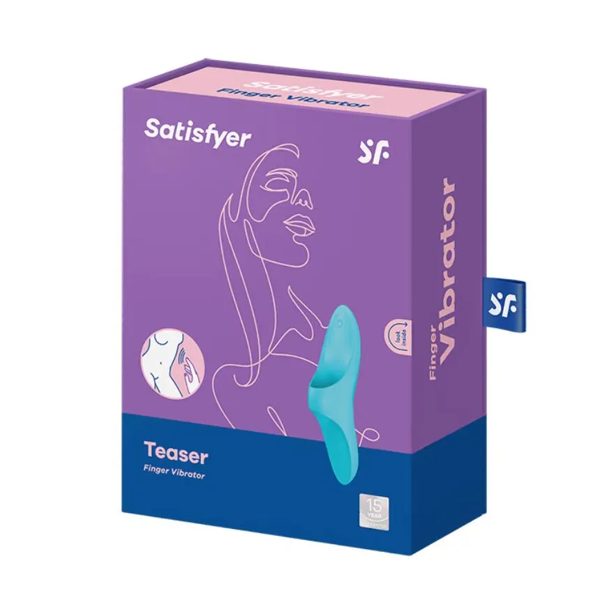 мини-вибратор на палец satisfyer teaser light, голубой в Сочи