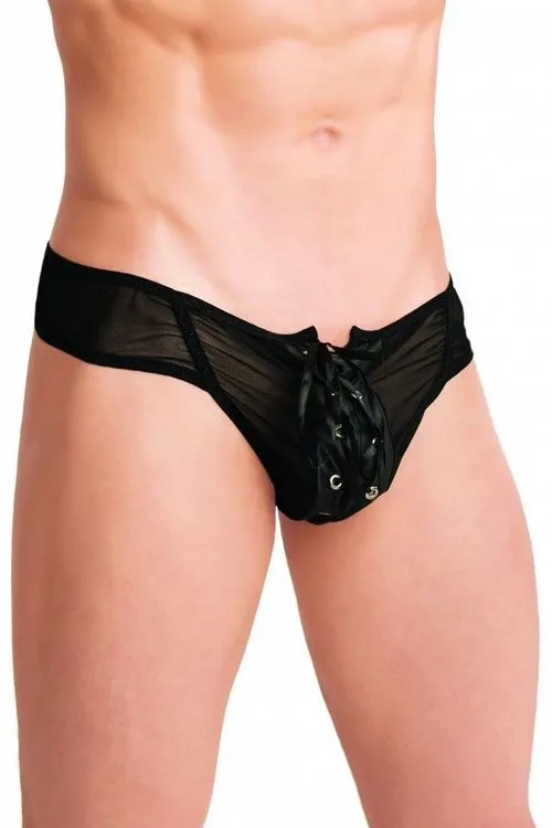 Эротическое трусы мужские flirton со шнуровкой, черные в Сочи