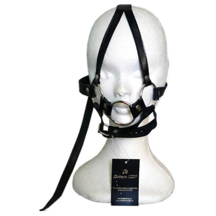 Сбруя с кольцом PinkRabbit на поводке, черная