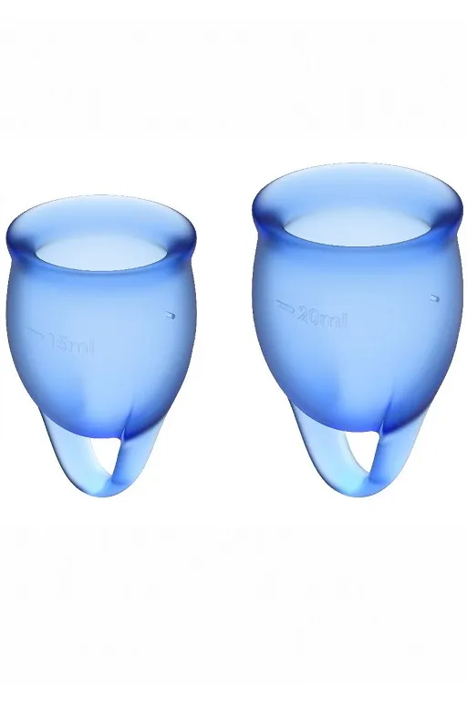 набор менструальных чаш satisfyer feel confident menstrual cup (dark blue) в Сочи