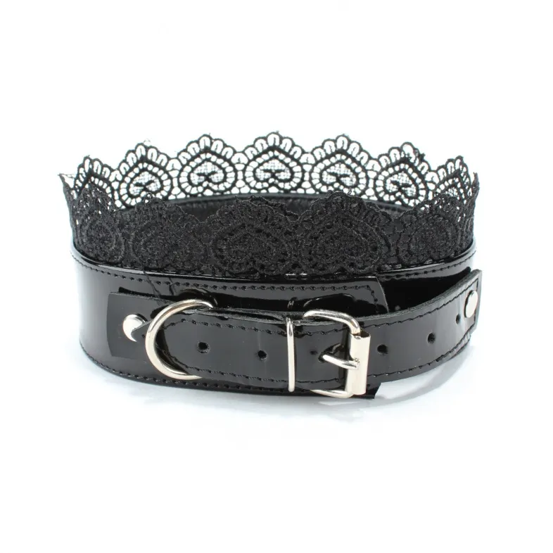 изящный ошейник с кружевом black bdsm light  810007ars в Сочи