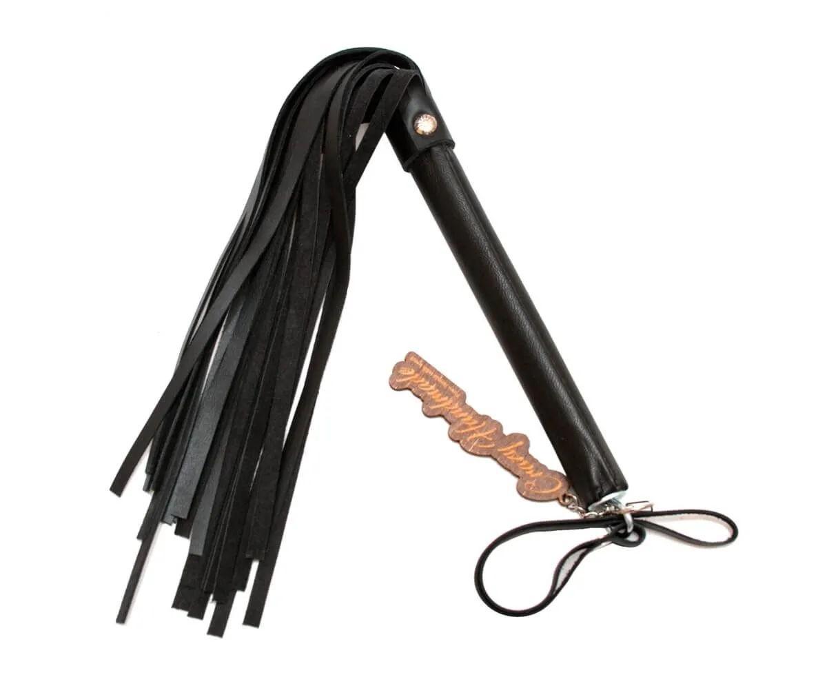 Плеть PinkRabbit из натуральной кожи, с черной ручкой