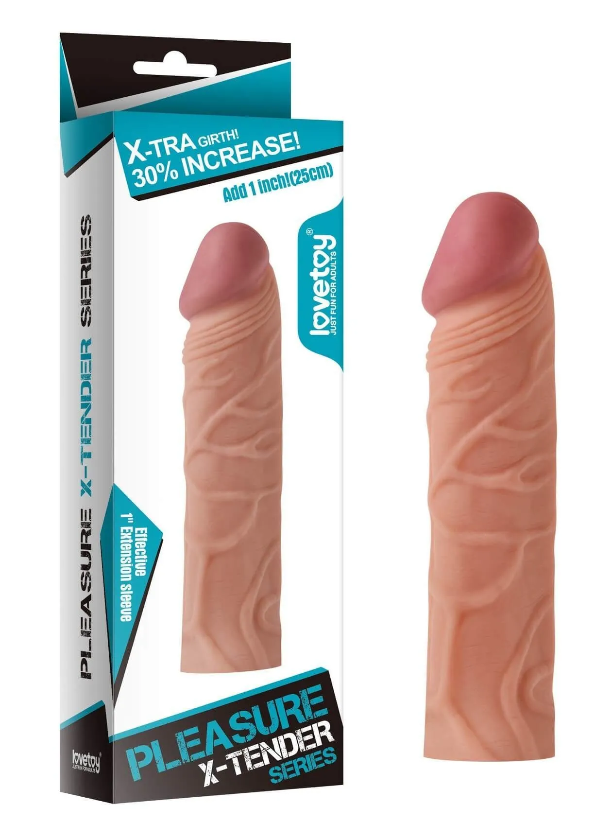 удлиняющая насадка lovetoy pleasure x-tender, телесная в Сочи