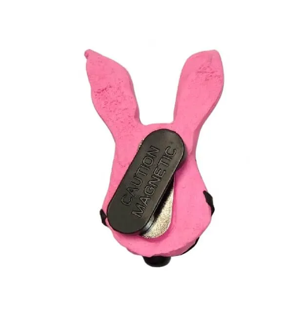 брошь pinkrabbit розовый кролик с черным кляпом, на магните в Сочи