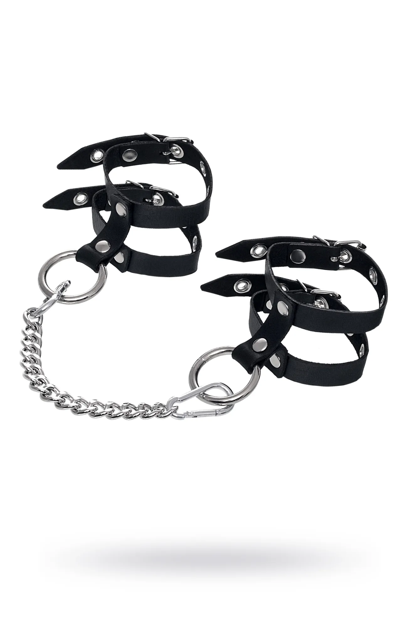 оковы pecado bdsm, однослойные из двух ремешков, натуральная кожа, черные в Сочи