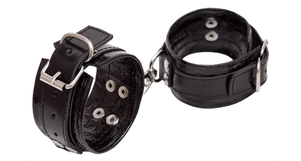 наручники индиго декоративные, кожаные, черные в Сочи