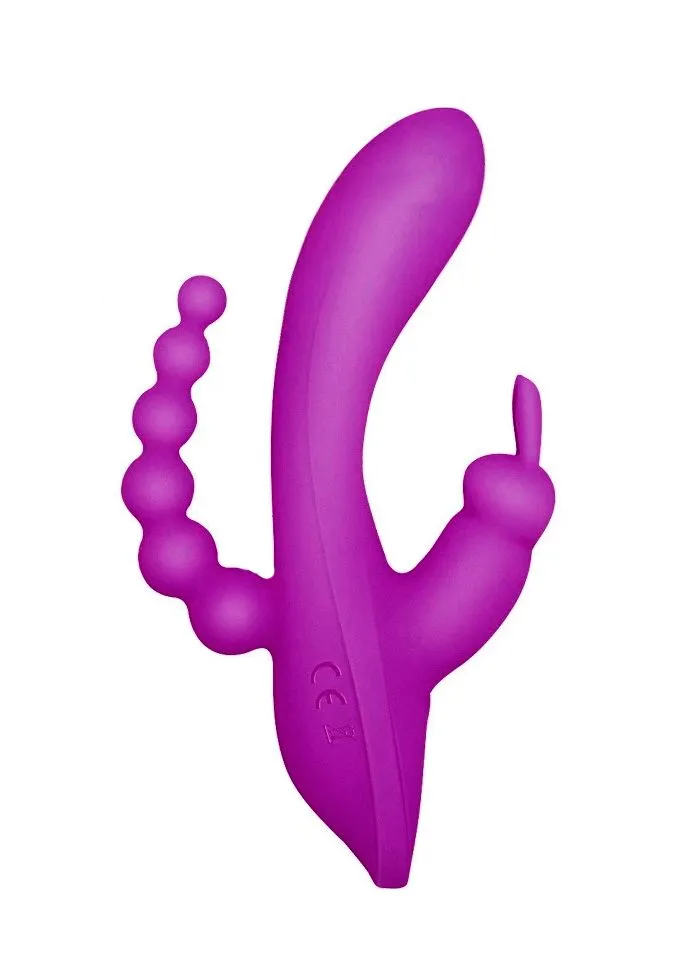 вибромассажер 3 в 1, фиолетовый в Сочи