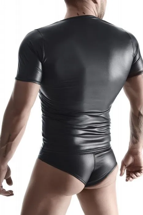 Эротическое мужская футболка с потайным доступом к груди regnes, черная в Сочи