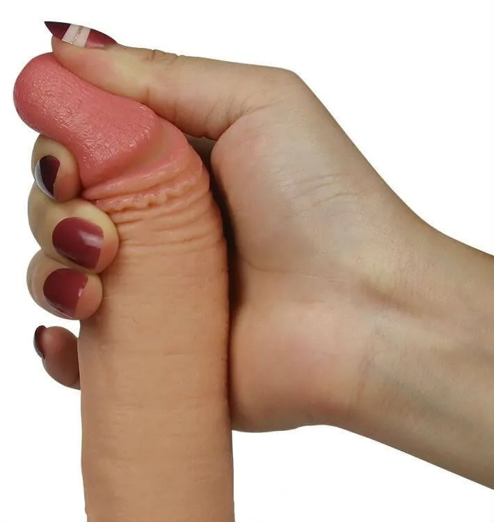 фаллоимитатор lovetoy 7 inch dual layered liquid silicone nature cock, телесный в Сочи