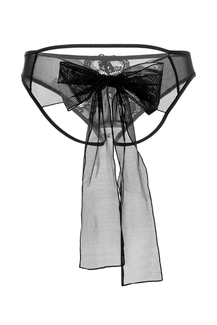 Эротическое эротические трусики с бантом erolanta mia, чёрные в Сочи