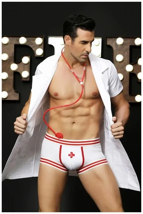 Эротическое костюм доктора candy boy daniel, мужской, бело-красный в Сочи