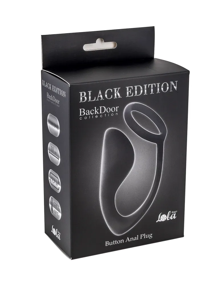 мужской анальный стимулятор с кольцом на пенис button anal plug black 4216-01lola в Сочи