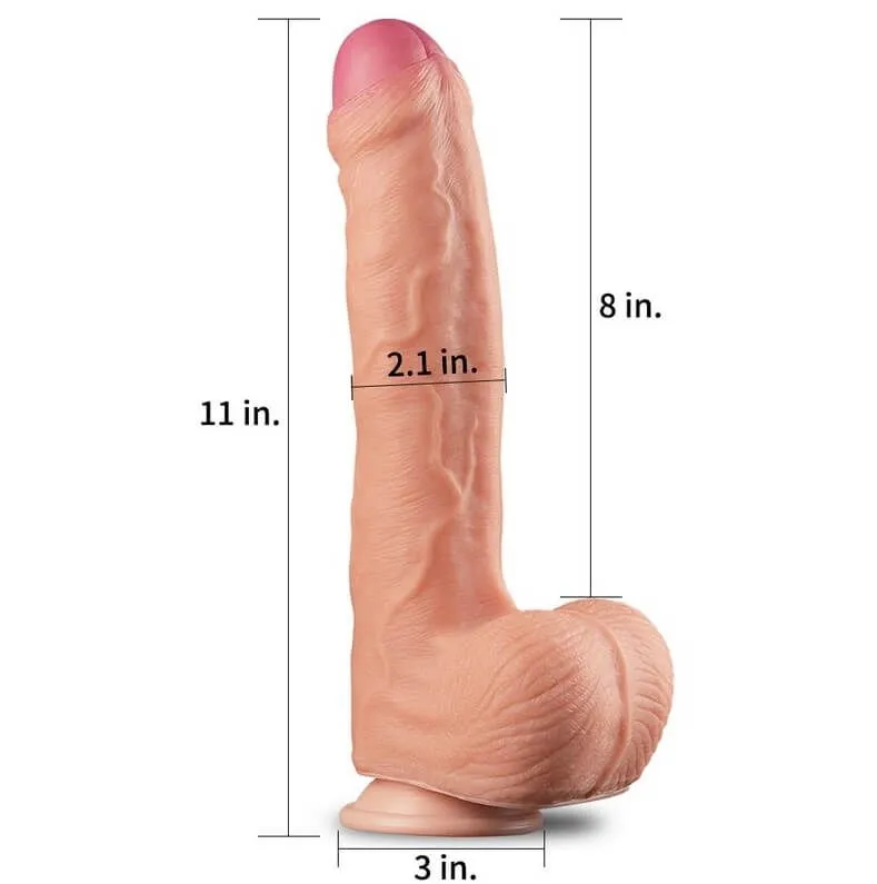 фаллоимитатор lovetoy 12 inch dual layered nature cock king sized, телесный в Сочи