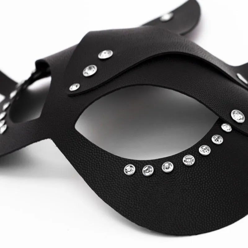 маска кошки со стразами pinkrabbit , чёрная в Сочи