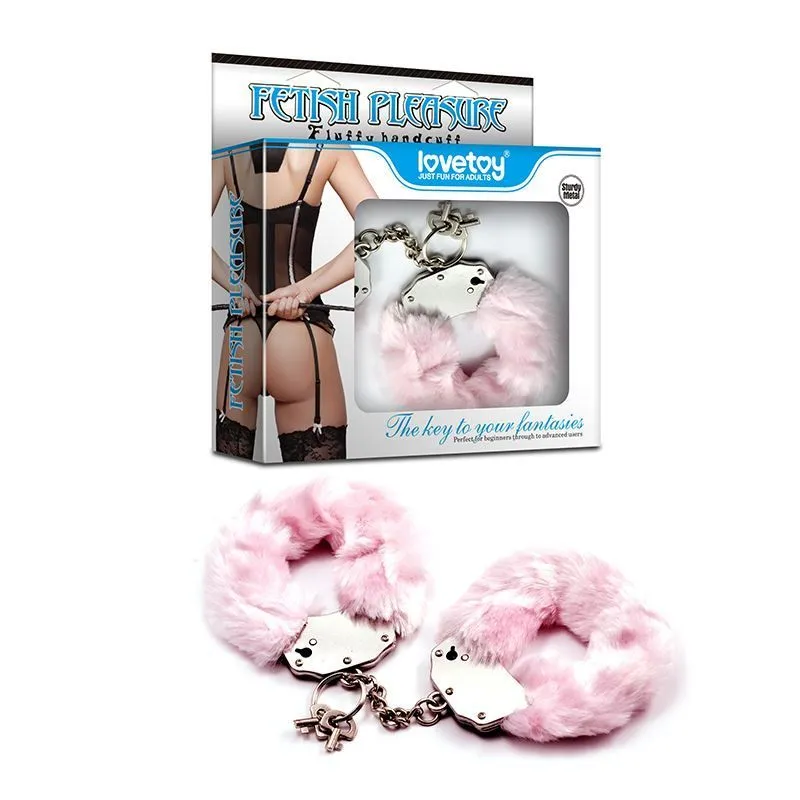 наручники декоративные lovetoy fetish pleasure fluffy handcuffs, розовые в Сочи