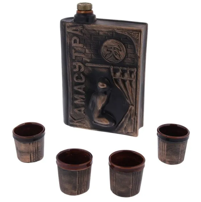 Штоф с рюмками Сима Ленд Камасутра, бронза