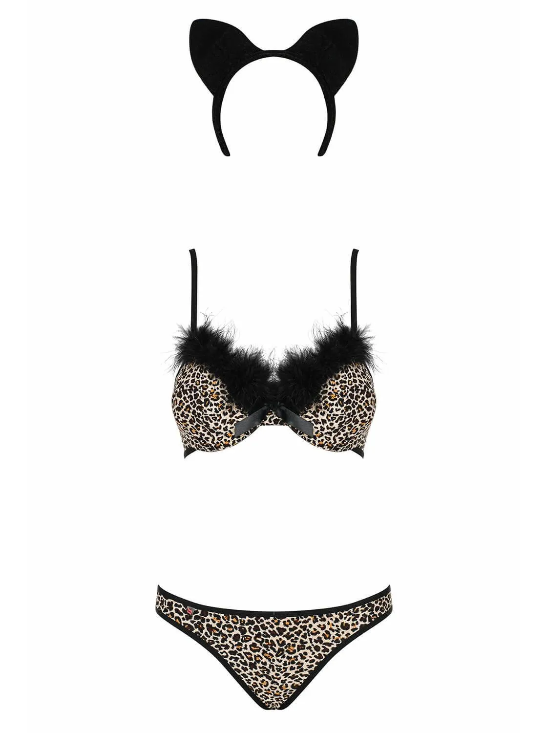 Эротическое комплект нижнего белья obsessive cheetia с хвостиком и ушками в Сочи