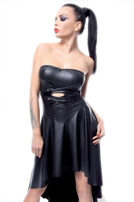 Эротическое платье с асимметричной юбкой и шнуровкой на спине demoniq demeter, черное в Сочи