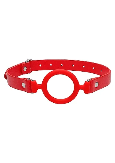 кляп-кольцо с кожанными ремешками  silicone ring gag - with leather straps в Сочи