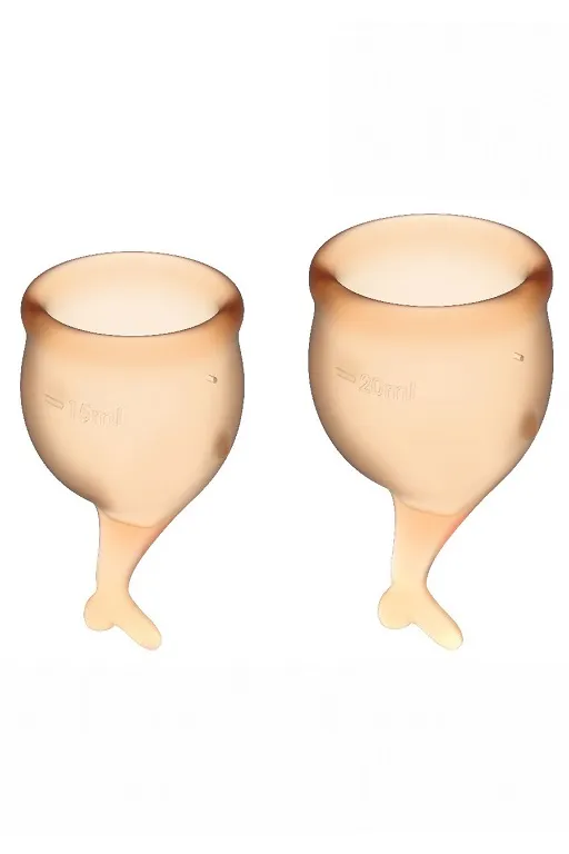 набор менструальных чаш satisfyer feel secure menstrual cup (orange) в Сочи