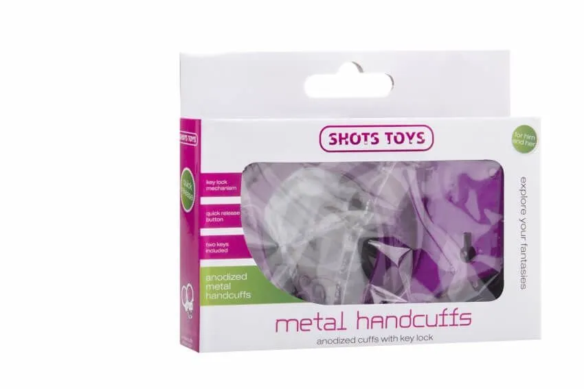 наручники декоративные shots media metal handcuffs, фиолетовые в Сочи