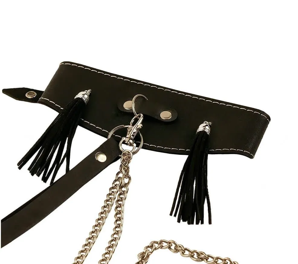 ошейник высокий pinkrabbit с кисточками, чёрный в Сочи