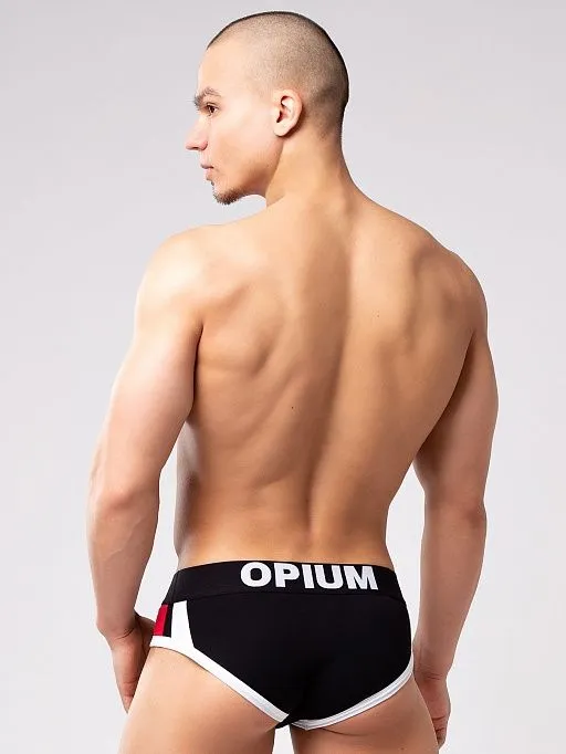 Эротическое трусы мужские слипы opium r137, черные в Сочи