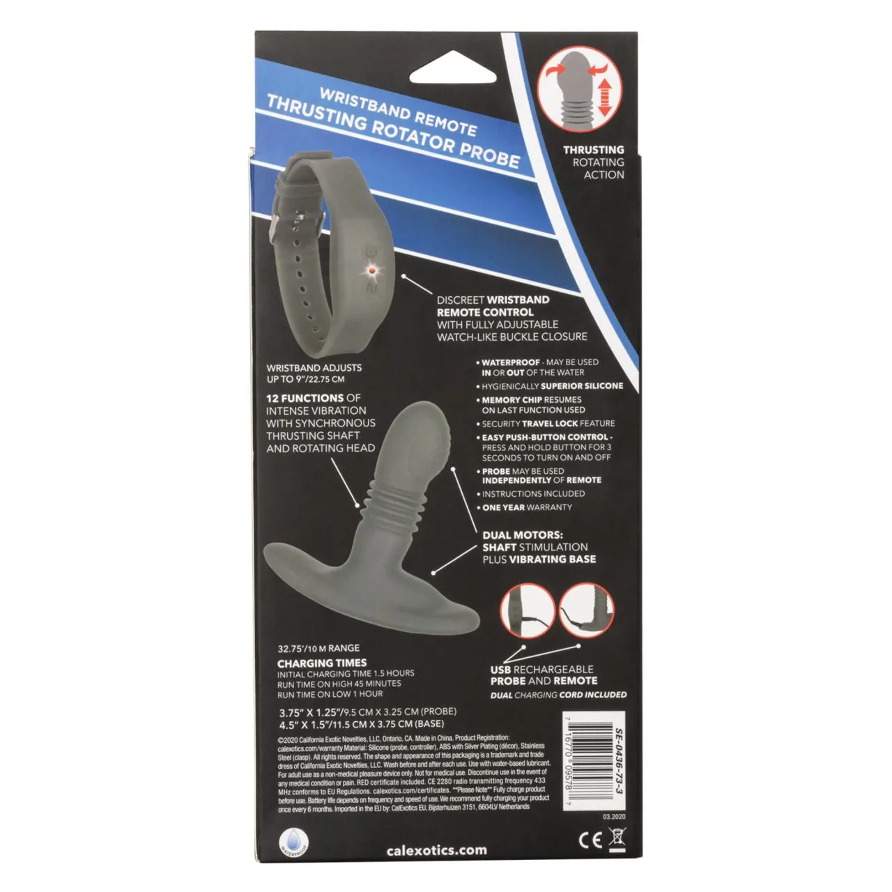 перезарежаемый анальный стимулятор thrusting rotator probe с функцией «поступательное движение» в Сочи