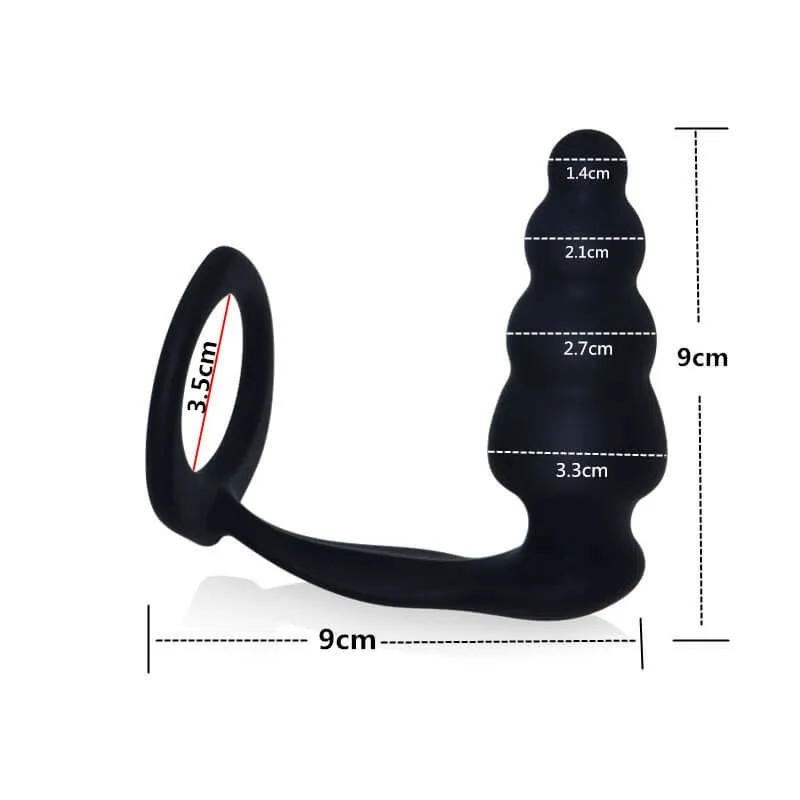 анальная пробка lovetoy combo master cockring plug, черная в Сочи