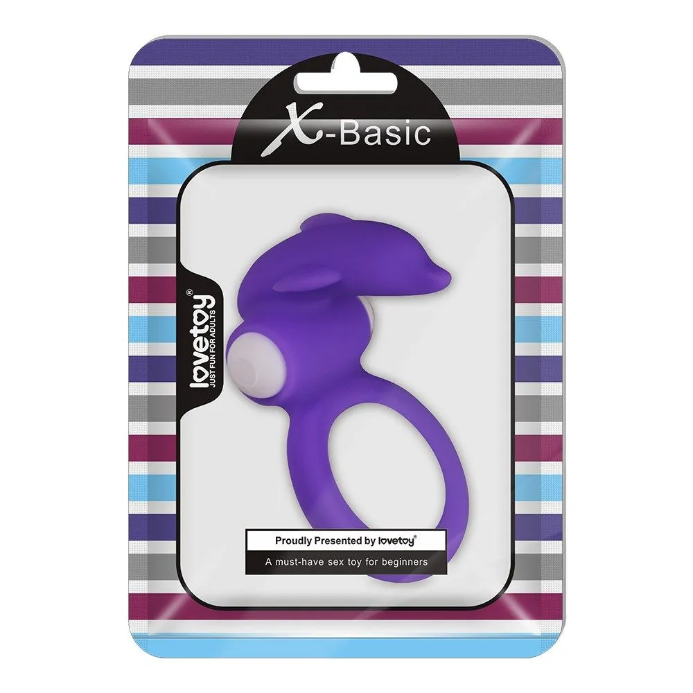виброкольцо lovetoy x-basic dolphin, фиолетовое в Сочи