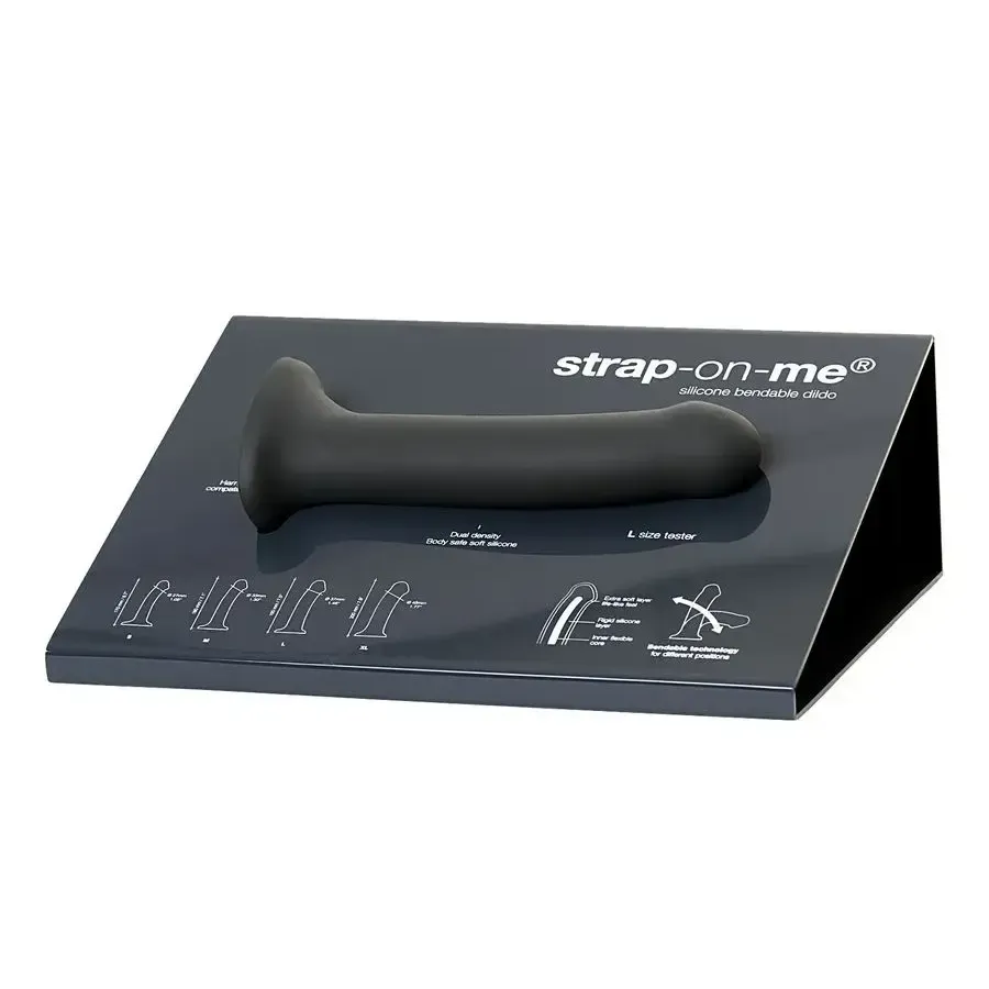 ремневой нереалистичный страпон на присоске strap-on-me, l, силикон, черный, 19 см + дисплей в Сочи
