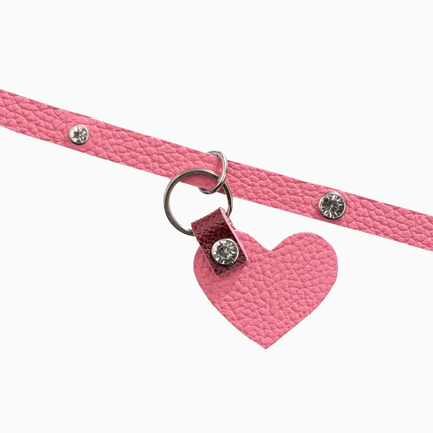 чокер со стразами и съёмным сердцем, розовый в Сочи