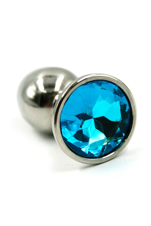 анальная пробка "small" нержавеющая сталь light blue в Сочи